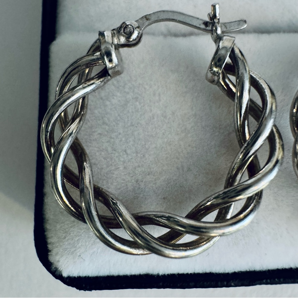 Vintage Handmade Twisted Wire Solid 925 Sterling … - image 4